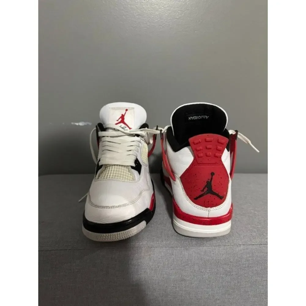 Air Jordan 4 Retro 'Red Cement' Men's Size 12 Pre-owned Sneakers DH6927-161